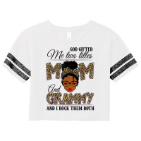 God Gifted Me Two Titles Mom Grammy Leopard Black Woman T Shirt Scorecard Crop Tee | Artistshot