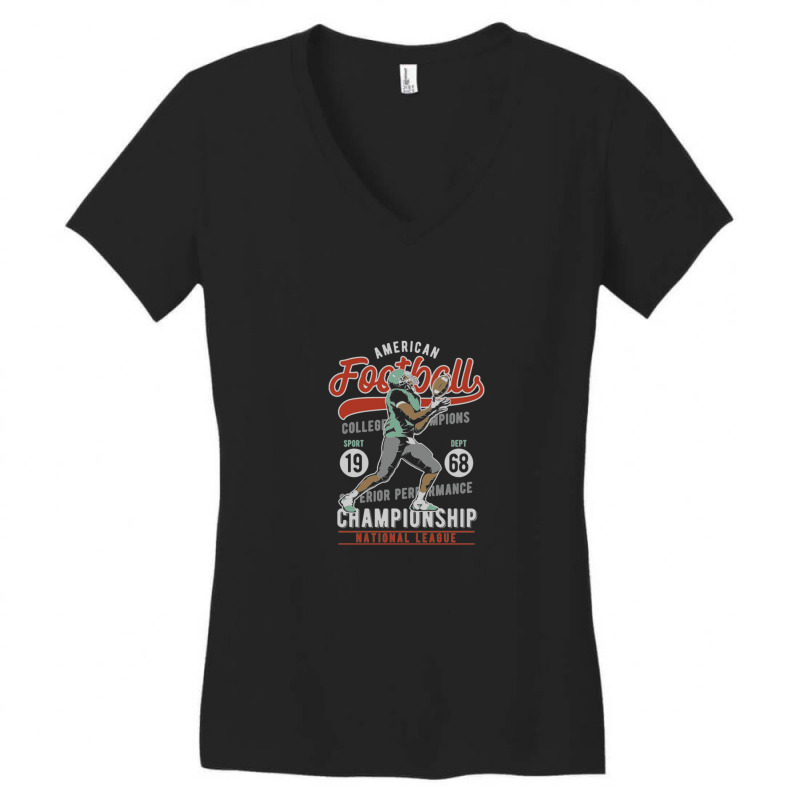 American Football National League Women's V-Neck T-Shirt by CathyCurry | Artistshot