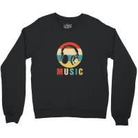 Music Lover Producer Dj Musician Funny Retro Headphones Headphones Dj  Crewneck Sweatshirt | Artistshot