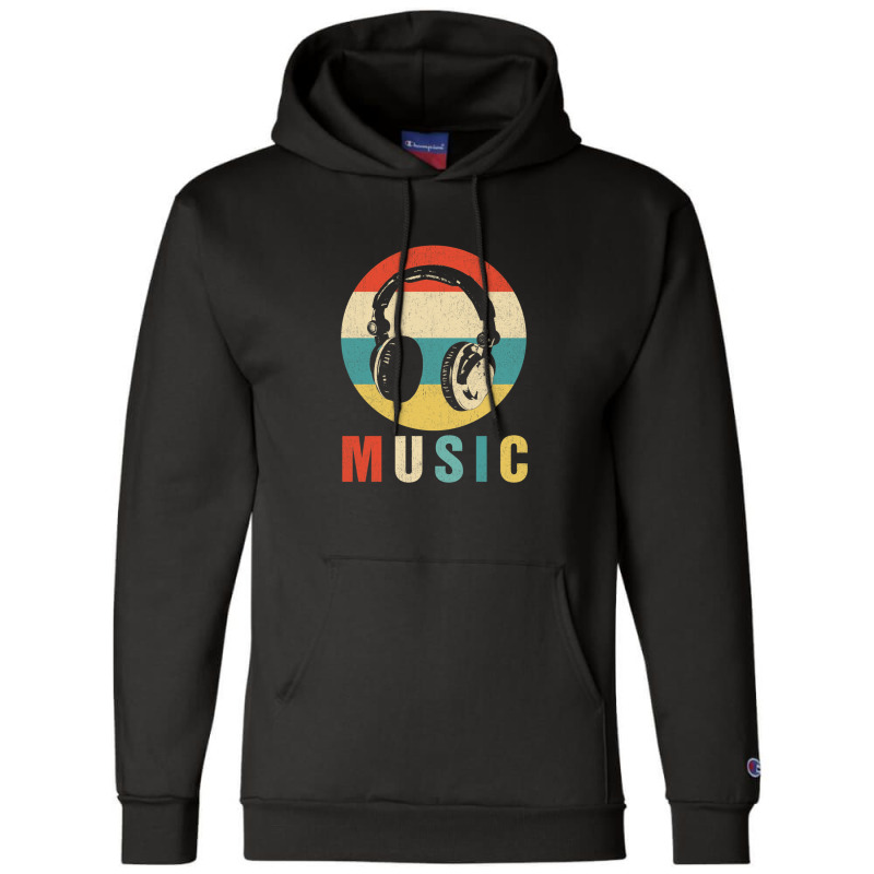 Music Lover Producer Dj Musician Funny Retro Headphones Headphones Dj  Champion Hoodie by JolenePender | Artistshot