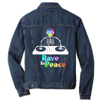 Rave In Peace Alien And Skeleton Trippy Rave Men Denim Jacket | Artistshot