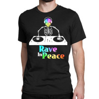 Rave In Peace Alien And Skeleton Trippy Rave Classic T-shirt | Artistshot