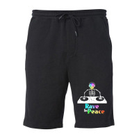 Rave In Peace Alien And Skeleton Trippy Rave Fleece Short | Artistshot