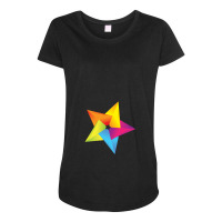 Colorful Star Maternity Scoop Neck T-shirt | Artistshot