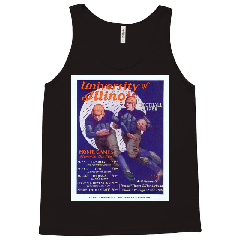 Vintage Football Advertisement. University Of Illinois 1928. Tank Top | Artistshot