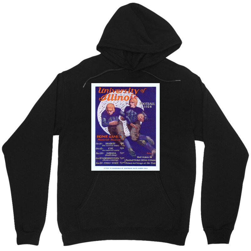 Vintage Football Advertisement. University Of Illinois 1928. Unisex Hoodie | Artistshot