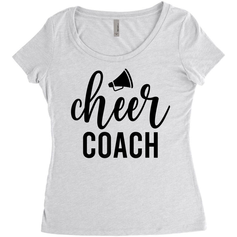 Cheer Coach Megaphone Cheerleading Coach T Shirt Women's Triblend Scoop T-shirt by cm-arts | Artistshot