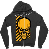 Warning Skull Zipper Hoodie | Artistshot