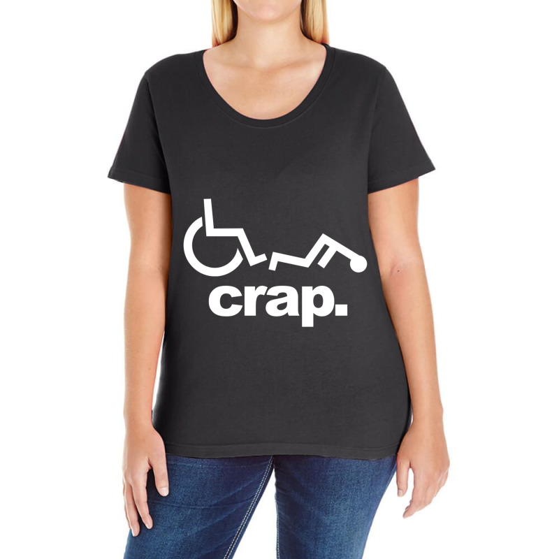 Handicap Wheelchair Funny Wheelchair Fall Ladies Curvy T-Shirt by degreesgunner | Artistshot