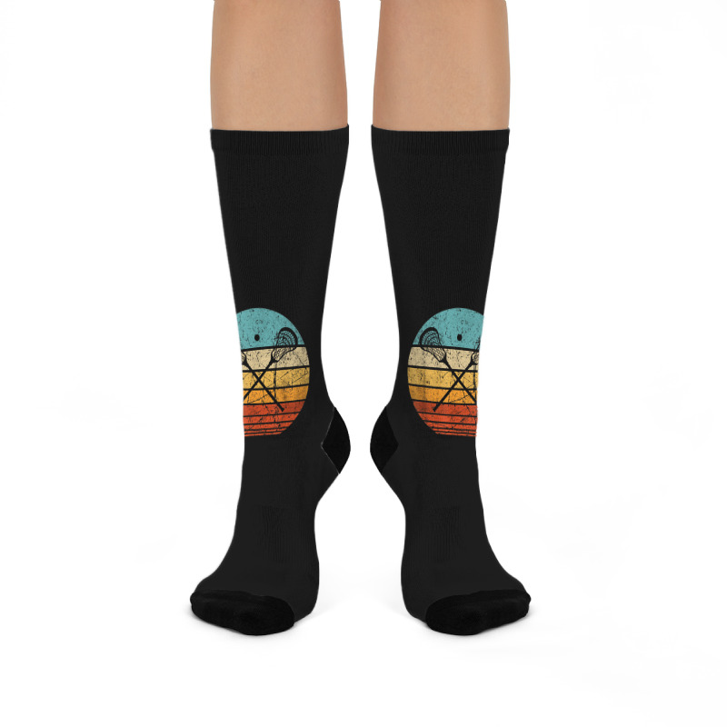 Lacrosse Vintage Retro Lacrosse Stick Sun Gift Crew Socks | Artistshot