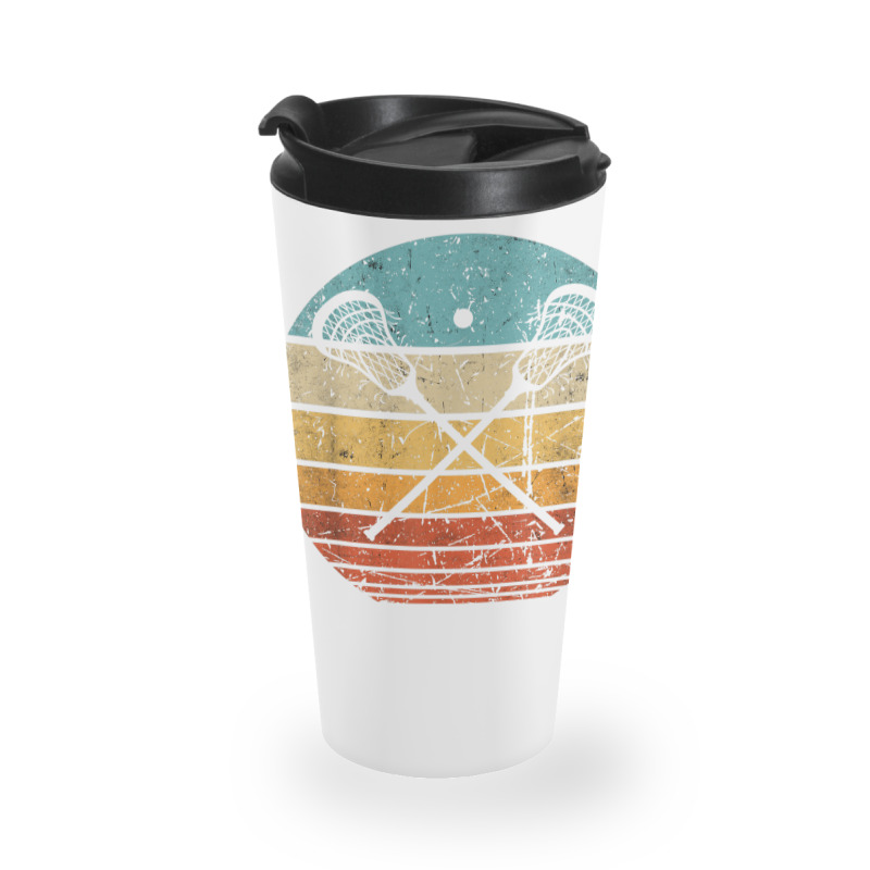 Lacrosse Vintage Retro Lacrosse Stick Sun Gift Travel Mug | Artistshot