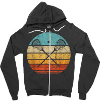 Lacrosse Vintage Retro Lacrosse Stick Sun Gift Zipper Hoodie | Artistshot