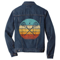 Lacrosse Vintage Retro Lacrosse Stick Sun Gift Men Denim Jacket | Artistshot