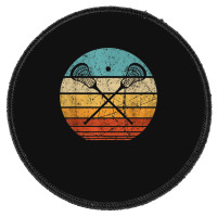 Lacrosse Vintage Retro Lacrosse Stick Sun Gift Round Patch | Artistshot