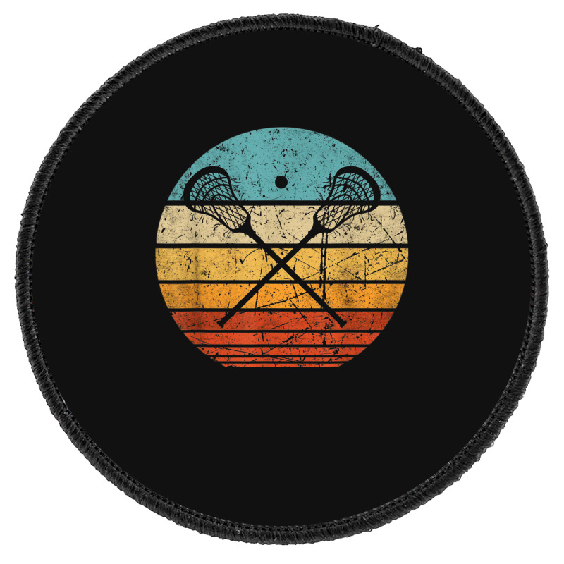 Lacrosse Vintage Retro Lacrosse Stick Sun Gift Round Patch | Artistshot