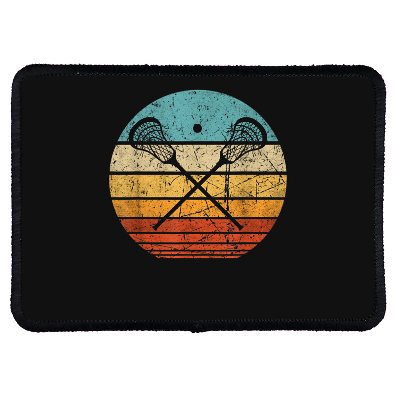 Lacrosse Vintage Retro Lacrosse Stick Sun Gift Rectangle Patch | Artistshot