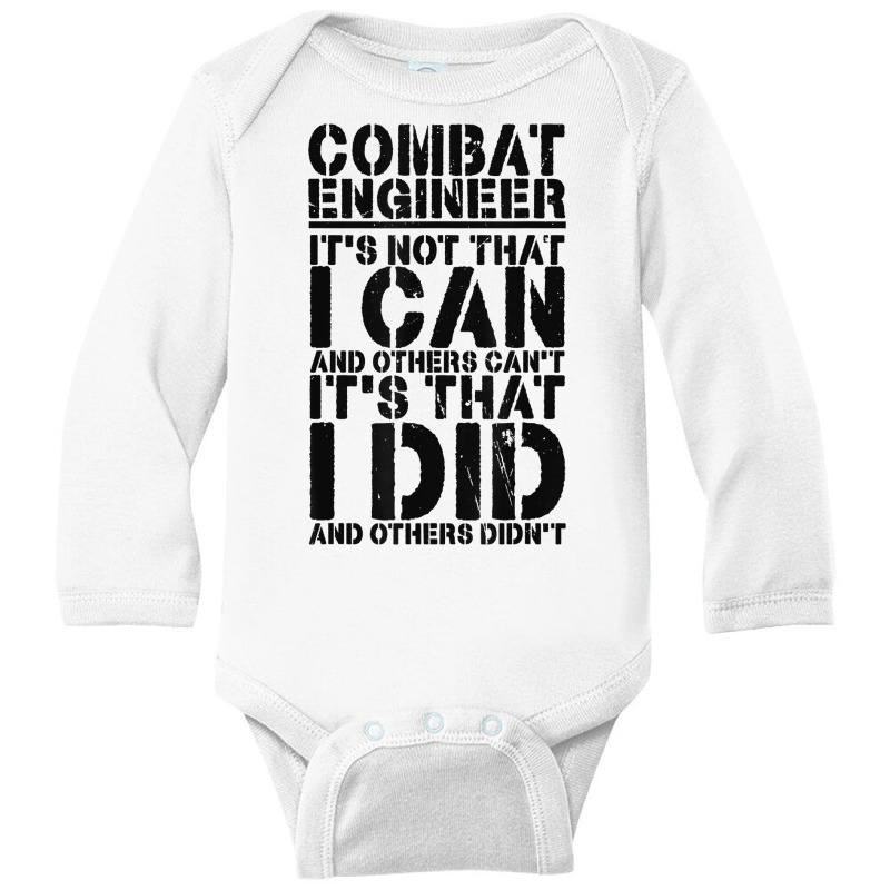 Combat Engineer Appreciation Combat Engineering T Shirt Long Sleeve Baby Bodysuit by cluniepfa | Artistshot