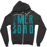 Mens Merdad Trident Mermaid Dad Zipper Hoodie | Artistshot