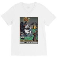 Death Tarot Card Headless Horseman Halloween Spooky Gothic V-neck Tee | Artistshot