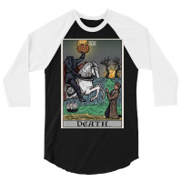 Death Tarot Card Headless Horseman Halloween Spooky Gothic 3/4 Sleeve Shirt | Artistshot