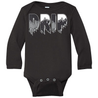 Drip Dripping Black Canvas 4s Matching T Shirt Long Sleeve Baby Bodysuit | Artistshot