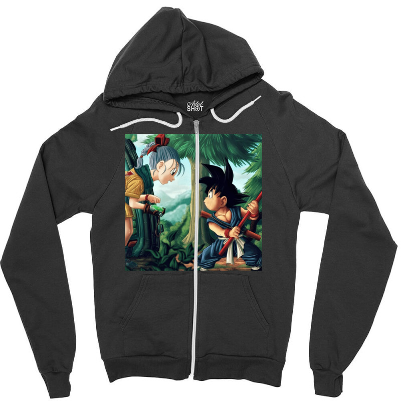 The First Meeting Between Goku And Bulma Gift Zipper Hoodie | Artistshot