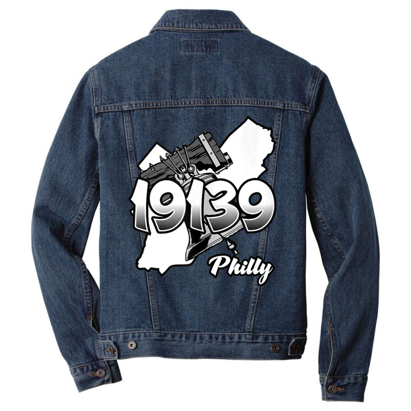 Philadelphia Silhouette With Zip Code 19139 And Liberty Bell Tank Top Men Denim Jacket | Artistshot