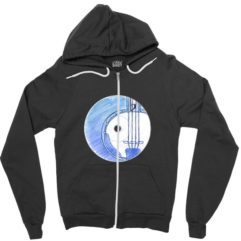 Musical Banjo Stringed Instrument Zipper Hoodie by JolenePender | Artistshot