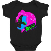 Anime Girl Wild With Kanji Characters Baby Bodysuit | Artistshot