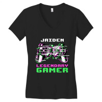 Jaiden Legendary Gamer Personalized Women's V-neck T-shirt | Artistshot