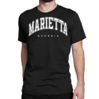 Marietta Georgia Ga Varsity Style White Text Premium T Shirt Classic T-shirt | Artistshot