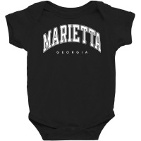 Marietta Georgia Ga Varsity Style White Text Premium T Shirt Baby Bodysuit | Artistshot