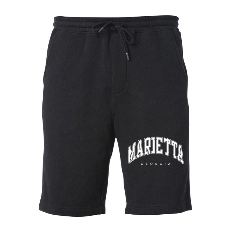 Marietta Georgia Ga Varsity Style White Text Premium T Shirt Fleece Short | Artistshot