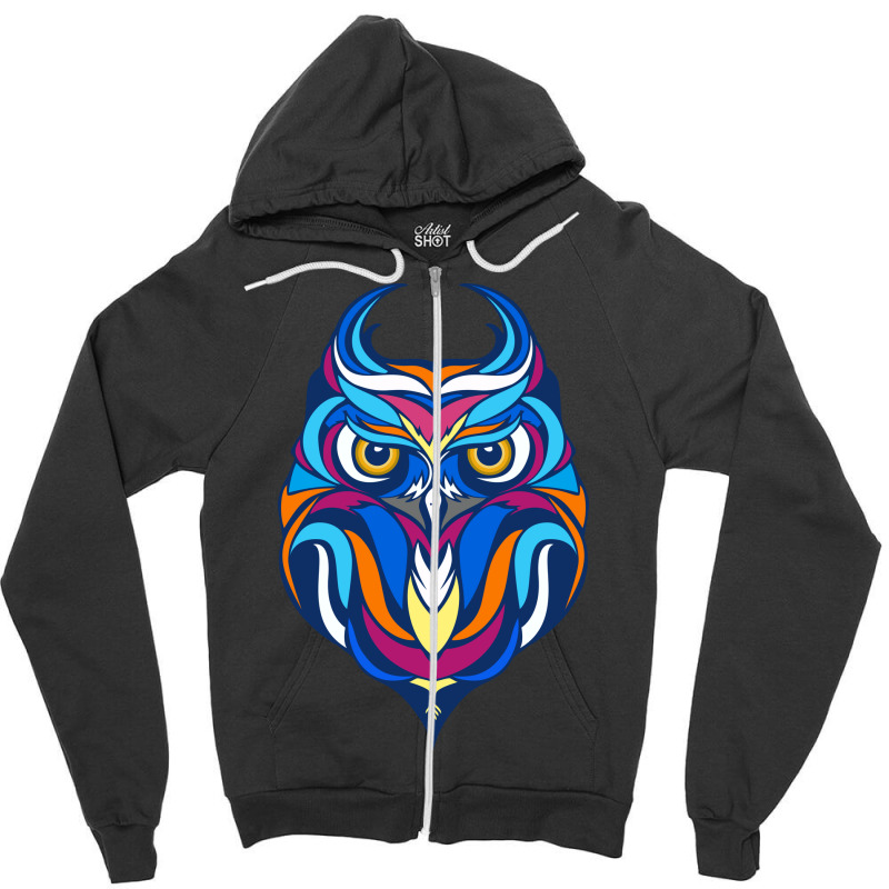 Owl Zipper Hoodie by rchikudo | Artistshot