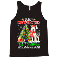 Easily Distracted By Christmas & Alaskan Malamutes Santa T Shirt Tank Top | Artistshot