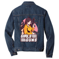 Anime Gun Girl Men Denim Jacket | Artistshot