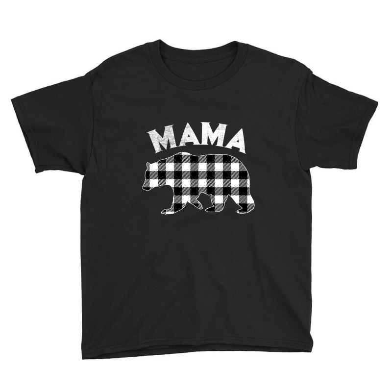 Black And White Buffalo Plaid Mama Bear Christmas Pajama Youth Tee by behindcedar22 | Artistshot