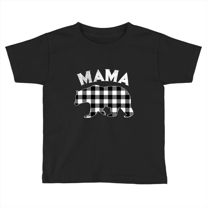 Black And White Buffalo Plaid Mama Bear Christmas Pajama Toddler T-shirt by behindcedar22 | Artistshot