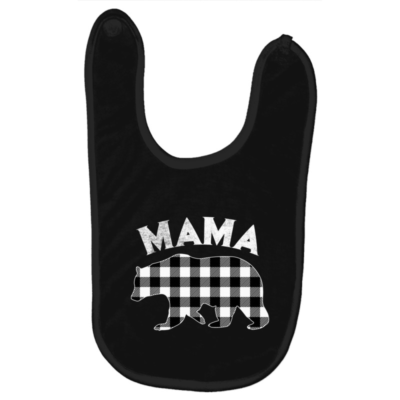 Black And White Buffalo Plaid Mama Bear Christmas Pajama Baby Bibs by behindcedar22 | Artistshot