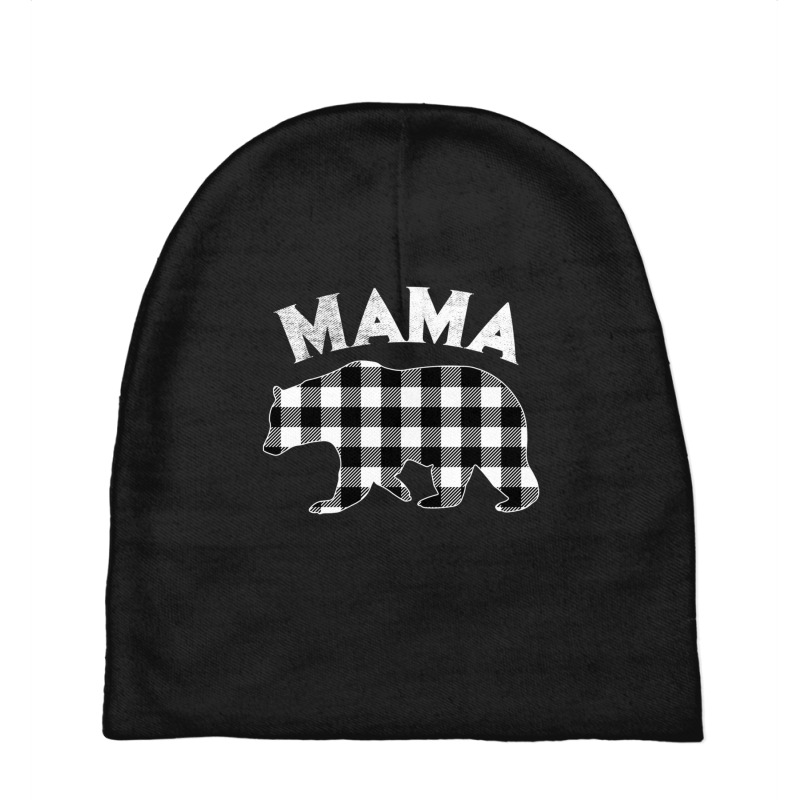 Black And White Buffalo Plaid Mama Bear Christmas Pajama Baby Beanies by behindcedar22 | Artistshot