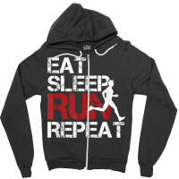 Eat Sleep Run Repeat Track Field Running Zipper Hoodie | Artistshot