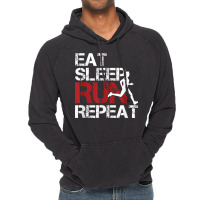 Eat Sleep Run Repeat Track Field Running Vintage Hoodie | Artistshot