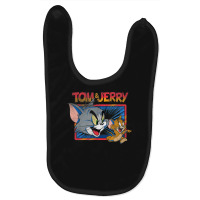 Tom And Jerry Color Burst Big Face Poster Baby Bibs | Artistshot