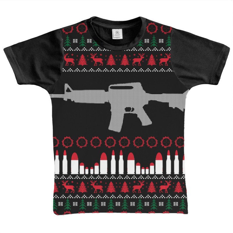 Ar-15 Machine Gun Ugly Christmas Sweater Graphic Youth T-shirt | Artistshot