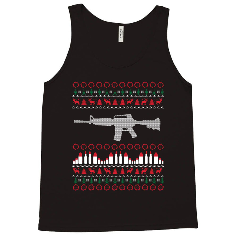 Ar-15 Machine Gun Ugly Christmas Sweater Tank Top | Artistshot