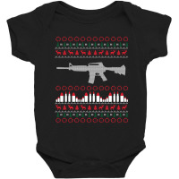 Ar-15 Machine Gun Ugly Christmas Sweater Baby Bodysuit | Artistshot