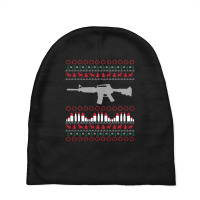 Ar-15 Machine Gun Ugly Christmas Sweater Baby Beanies | Artistshot