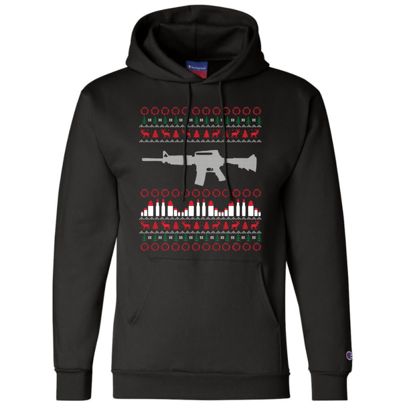 Ar-15 Machine Gun Ugly Christmas Sweater Champion Hoodie | Artistshot