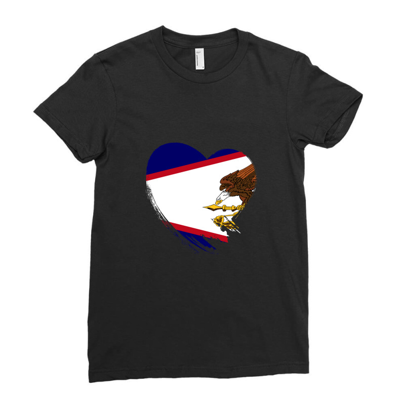 American Samoa American Samoan Heart Love Flag Ladies Fitted T-Shirt by CharlieFairchild | Artistshot