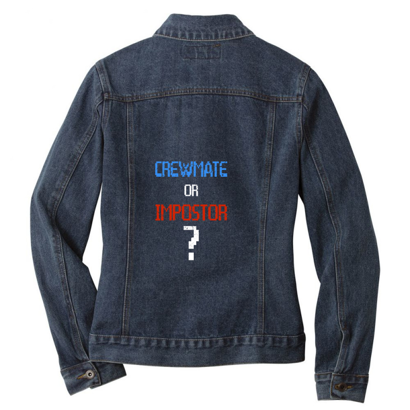 Crewmate Or Impostor 1 Ladies Denim Jacket by ChandraGay | Artistshot